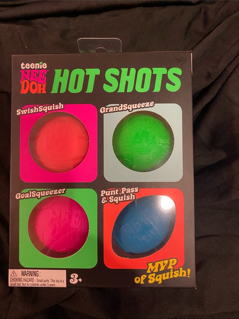 NeeDoh Schylling Teenie Hot Shots 4 Pack Sensory Stress Ball Fidget Toy NWT